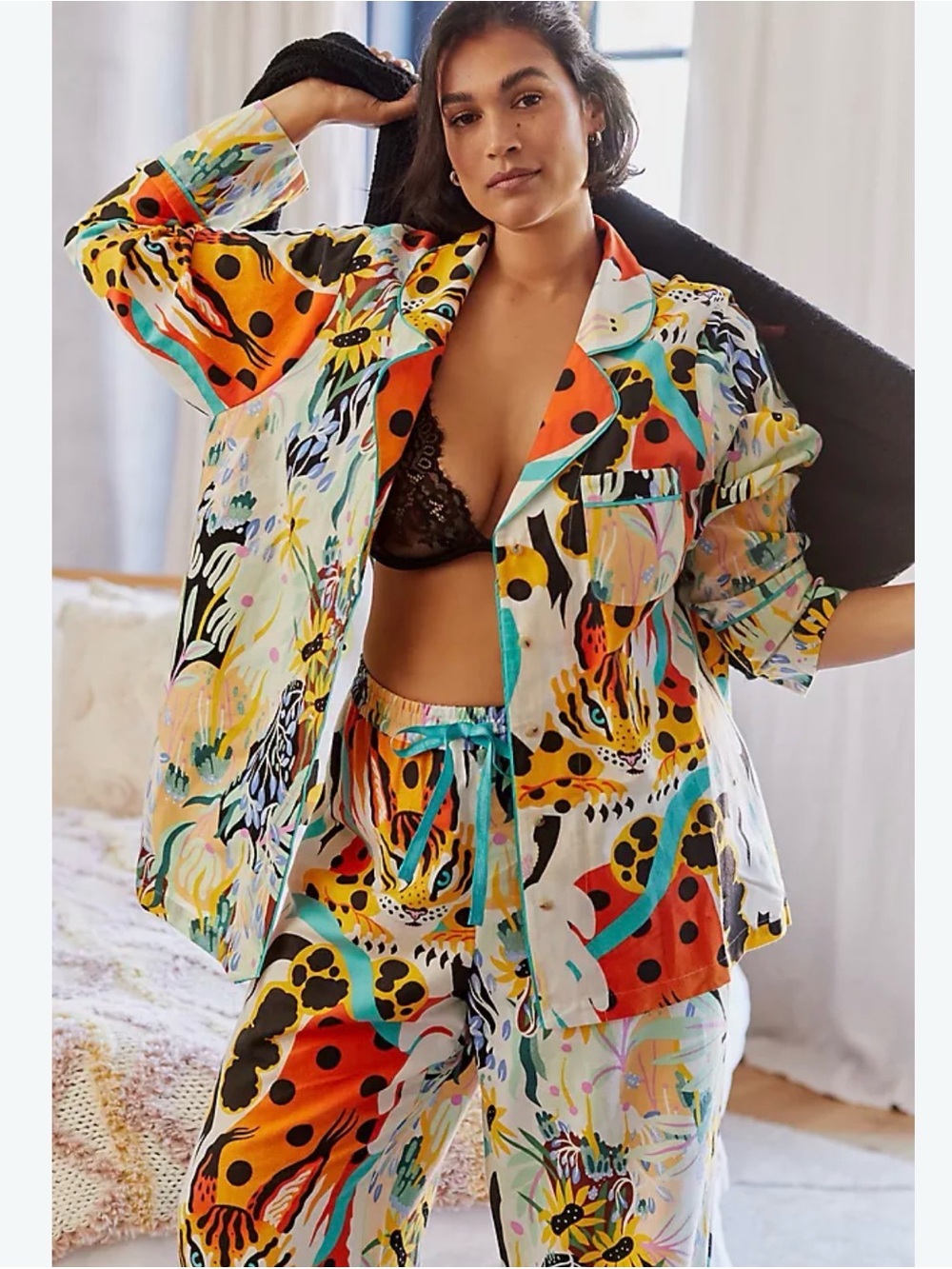 Anthropologie Marcus Navarro flannel pajama top 🐯